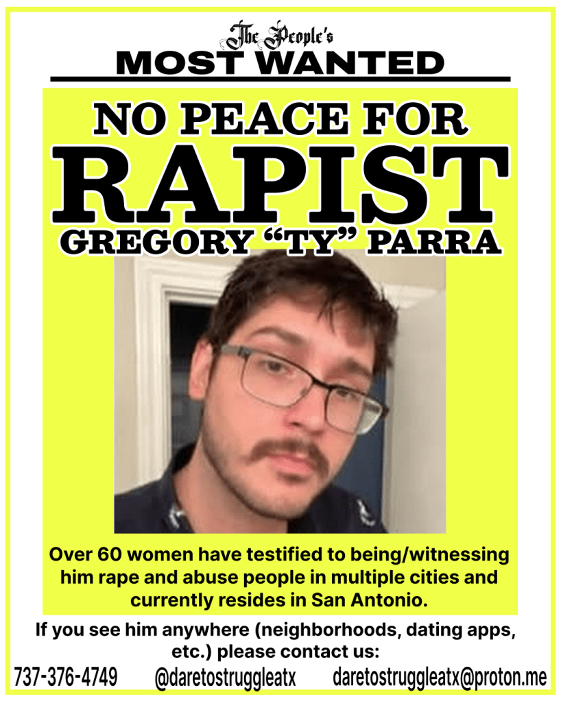 DANGEROUS SEXUAL PREDATOR – Gregory “Ty” Parra.