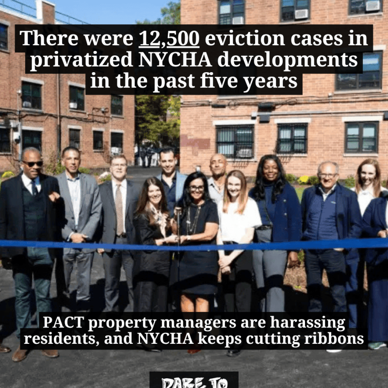 There were 12,500 eviction cases in privatized NYCHA developments in the past five&nbsp;years