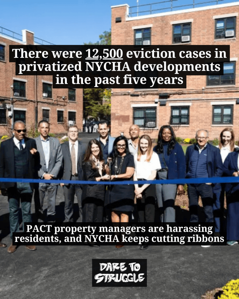 There were 12,500 eviction cases in privatized NYCHA developments in the past five&nbsp;years
